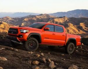 2023 Toyota Tacoma driving on a dirt road near Noblesville, Indiana