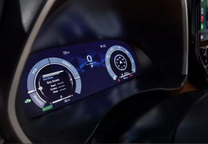 The dashboard of a Toyota vehicle near Noblesville, Indiana
