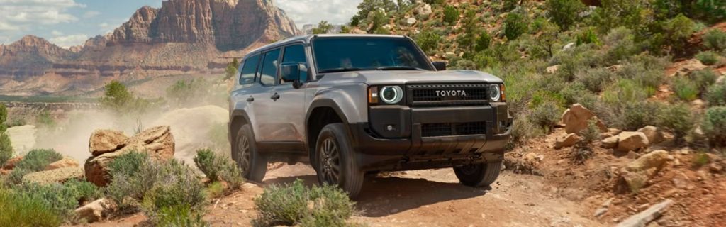 Toyota vehicle exploring desert terrain