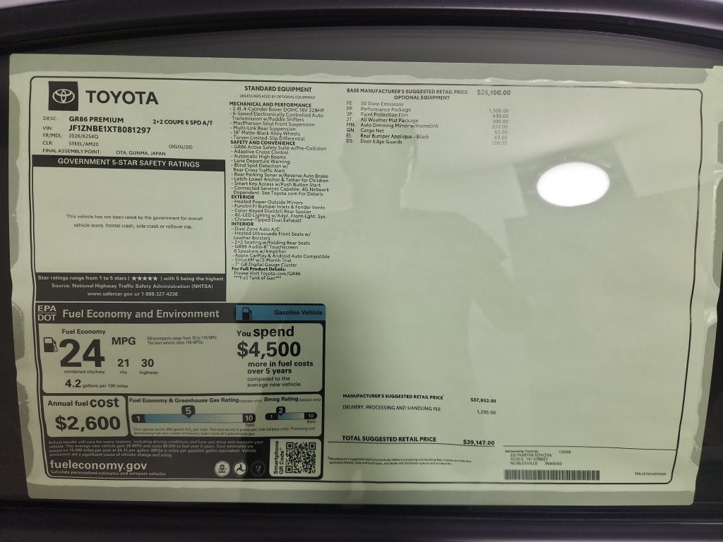 2026 Toyota GR86 Premium