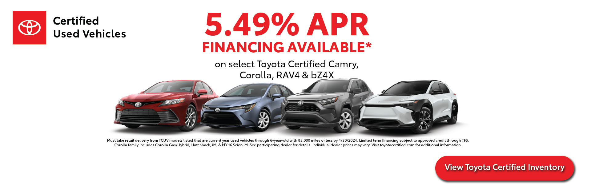 Toyota Certified Used Vehicle Offer | Ed Martin Toyota in Noblesville IN
