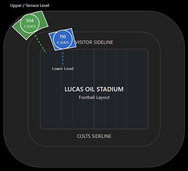 Lucas Oil Stadium Section Location Map