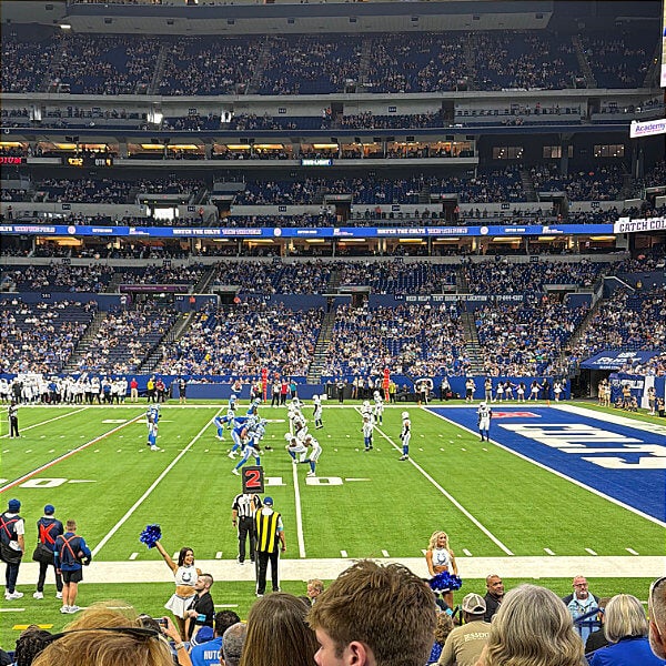 View from the seats from Lucas Oil Stadium Section