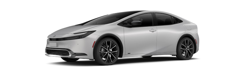 Silver Toyota Prius, front three-quarter view