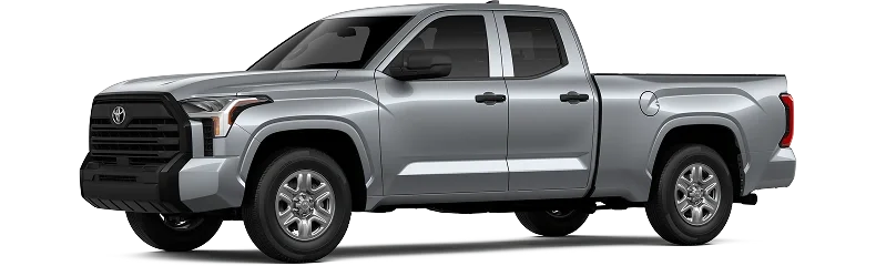 Silver 2026 Toyota Tundra pickup, front three-quarter view
