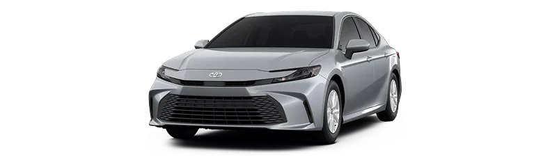 Silver 2026 Toyota Camry, front three-quarter view