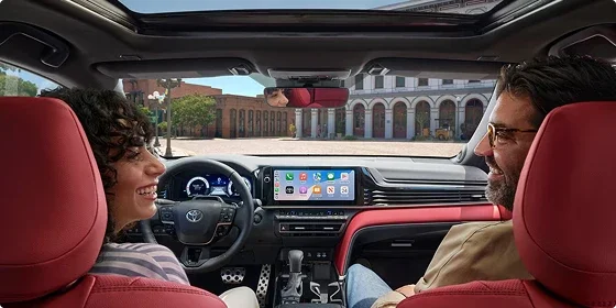 Interior of the 2026 Toyota Camry SE with the 8-inch Toyota Audio Multimedia touchscreen